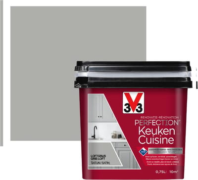 V33 Keukenverf Renovatie Perfection - Loftgrijs - Zijdeglans - 750ml