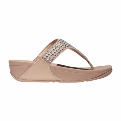FitFlop Women Lulu Maxi-Crystal Toe-Post Sandals Classic Beige-Schoenmaat 41