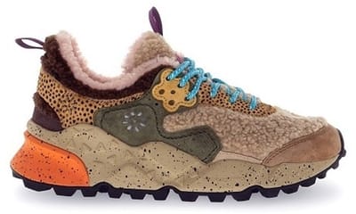 Flower Mountain dames sneakers taupe multi teddy