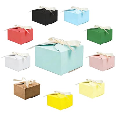 Dailygoods- Geschenkdoosjes 20-delige set - Kleine Cadeaudozen met Deksel - Kartonnen Dozen - Doe-het-zelf Verpakking - 9x9x5 cm - Hoogwaardig Kraftpapier