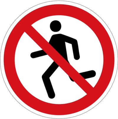 Niet rennen verbodsbord - P048 | gecoat dibond materiaal | 30 cm