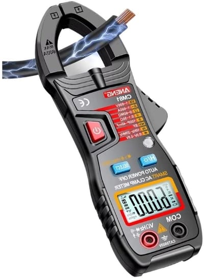 Stroomtang Multimeter - Digitale Tester - Elektra Controleren - Automatische Bereikinstelling - 600V 600A - Zwart