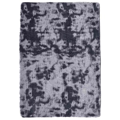 vidaXL - Hoogpolig - vloerkleed - NAVARRA - 160x230 - cm - polyester - donkergrijs