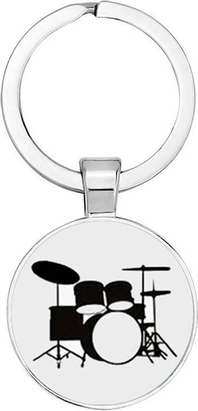Akyol - Drumstel Sleutelhanger - drum - iemand die houdt van drummen - muziek liefhebber - houden van - verjaardagscadeau - gift - geschenk - kado - 2,5 x 2,5 CM