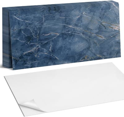 Coloray Plaktegels - Natuursteenpatroon Zelfklevende Wandtegels - 40 cm x 20 cm - Marine Plaktegels - 10 stuks - Rechthoek PVC Tegels - Plaktegels Badkamer - Vloertegels Zelfklevend - Vinyl Tegels - Portugese Tegels