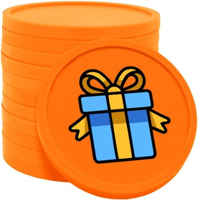 CombiCraft cadeau munten oranje Ø29mm enkelzijdig bedrukt - 100 stuks