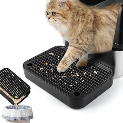 Honden- en kattenvriendelijke trap voor katten, met filterfunctie, gemakkelijk schoon te maken, ideaal voor oudere en kleine katten, zwart