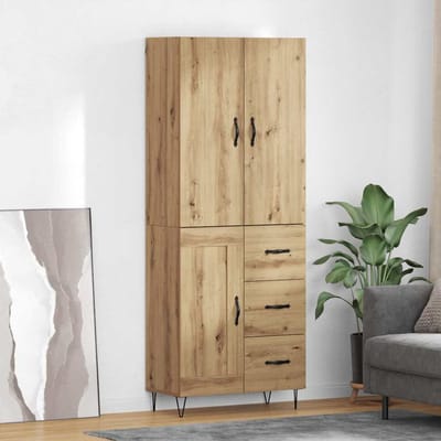 vidaXL - Highboard - 2 - st - Artisan - Eiken - 69,5 - x - 34 - x - 180 - cm - Bewerkt - hout