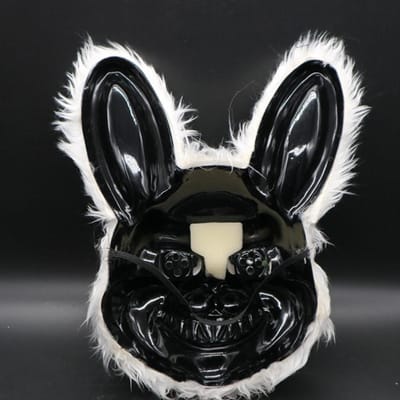 Masque Lapin Sanglant Maléfique Masques d'Horreur Halloween Fête Masquée Cosplay Masque Masque Trick blanc