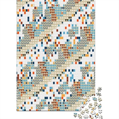 Geometrische Puzzel - 1000 Stukjes - Ontspanning Thuis - Hoge Resolutie Print - 75 x 50 cm