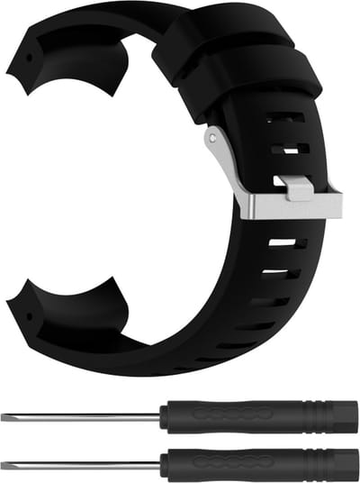 Siliconen bandje - geschikt voor Suunto Core - zwart