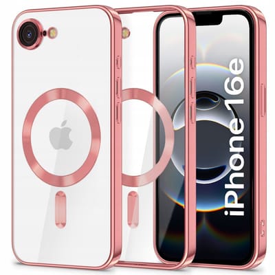 Backcover hoesje Geschikt voor: iPhone 17E / 16E / iPhone SE 4 met geïntegreerde Camera lens bescherming [magnetische hoes] compatibel met MagSafe Dames Heren - Roze