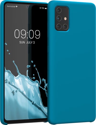 kwmobile telefoonhoesje geschikt voor Samsung Galaxy A71 - Hoesje met siliconen coating - Smartphone case in rifblauw