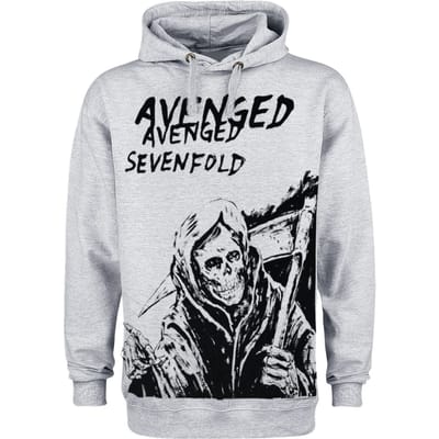 Avenged Sevenfold Trui met capuchon - Scheleton - S tot XXL - voor Mannen - grijs gemêleerd