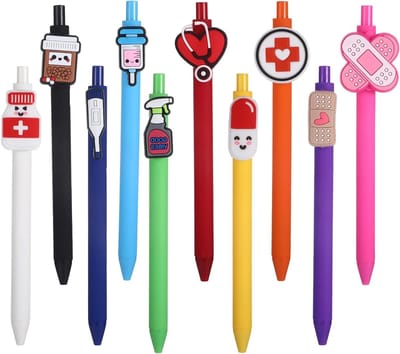 Kleurrijke 10-delige Set Ballpoint Pens voor Verpleegkundigen - Grappige Cadeaus voor Medische Professionals en Verpleegkundige Accessoires