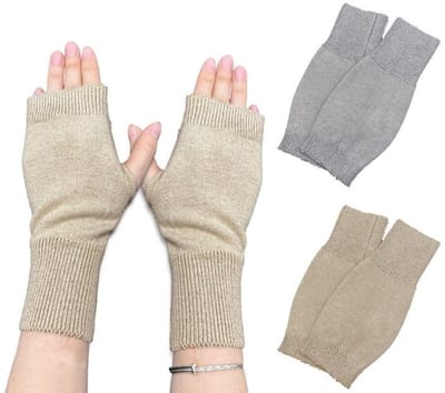 Dailygoods- Vingerloze Handschoenen - 2 Paar - Gebreide Winterhandschoenen - Polswarmerhandschoenen - Zacht/Elastisch - Eén Maat - 80% Polyester/20% Kasjmier