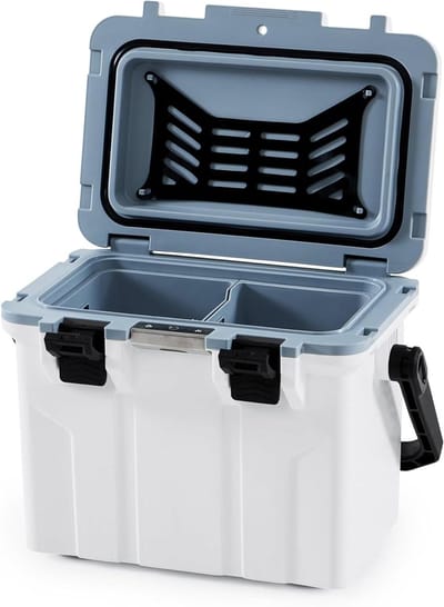 Harde Koelbox - IJskist Draagbaar - Langdurig Buitengebruik - Heavy Duty Constructie - 16 QT - Wit