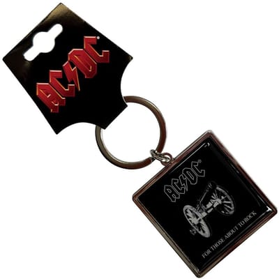 AC/DC - Logo Outline For Those About To Rock Sleutelhanger - Zwart
