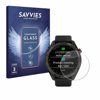 Savvies - Glas Screenprotector voor Garmin Approach S42 - Gehard Beschermglas 9H 3 Stuks