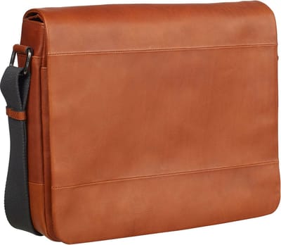 LEONHARD HEYDEN Leren schoudertas laptoptas met laptopvak Hamburg Umhängetasche 7076 Cognac bruine