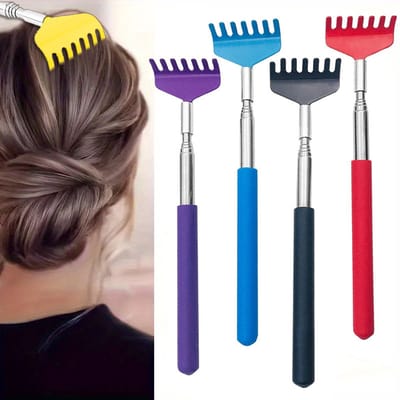 Daity 4-Pack - Rugmassager - draagbare telescopische rugmassager met telescopische handgreep - voor het kietelen en masseren van hoofd - rug - benen en andere gebieden.
