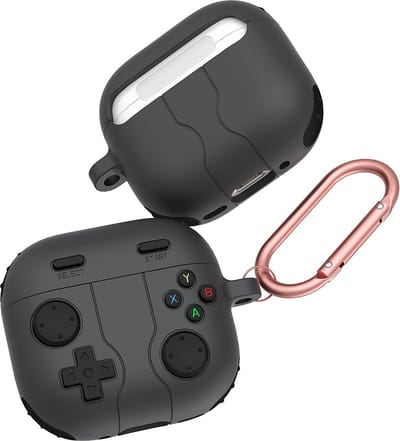 Telestore - hoesje geschikt voor AirPods 4 soft case cover - zwart Game Console - TPU hoesje Beschermhoes - AirPods 4 Cover - AirPods 4 hoesje - Geschikt voor Apple Airpods 4 - gel hoesje