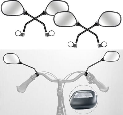 PEARL 2 sets fietsspiegels: fiets achteruitkijkspiegels met stuurbeugel, voor rechts en links, dus voor 2 fietsen
