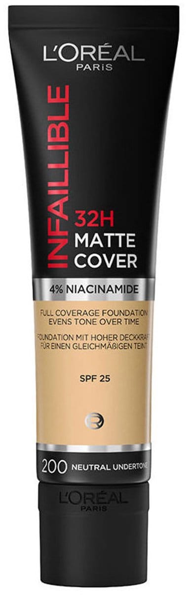 L'Oréal Paris - Onfeilbare Foundation 32H Matte Dekking - 200 Golden Sand
