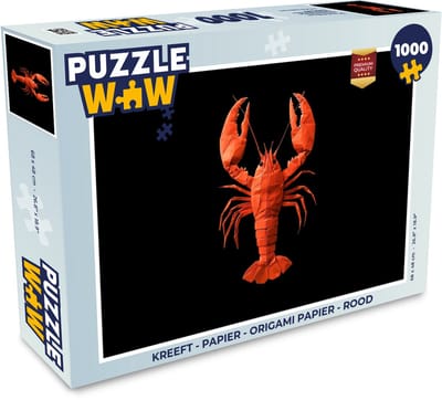 Puzzel Kreeft - Papier - Origami papier - Rood - Legpuzzel - Puzzel 1000 stukjes volwassenen