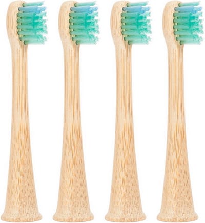 Sonicare Bamboe Opzetborstels voor Kinderen | 4 Stuks | Groen | Gepatenteerde Bio-based binnenkant, Bamboe buitenkant