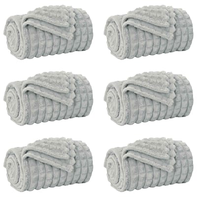 vidaXL Kleden 6 st Grijs 150 x 130 cm 2.75 kg Fleece