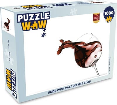 Puzzel Rode wijn valt uit het glas - Legpuzzel - Puzzel 1000 stukjes volwassenen