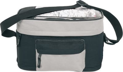 Fiets koeltas - 8 liter - zwart/grijs - stuurtas voor de fiets - 30x15x18 cm - fietstas