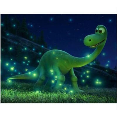 Diamant schilderij kruissteek volledige ronde boor groene dinosaurus diamant borduurwerk 20X30CM blue