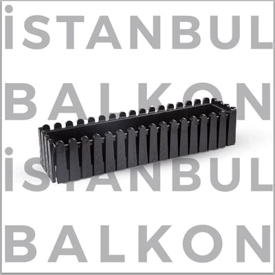Bloembak - zwart - Istanbul - 14L voor vensterbank - balkon 80x20 - waterdrainage - Bloempot - Kruidenbak - Rechthoekige Plantenbak