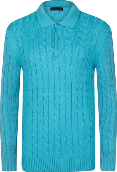 Felix Hardy Polo Trui - Polokraag - Lange Mouv Heren Babyblauw - 2Xl