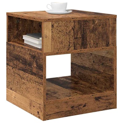 vidaXL - Bijzettafel - 2 - st - Oudhout - 40,5 - x - 40 - x - 45 - cm - Bewerkt - hout