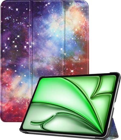 Hoesje Geschikt voor Apple iPad Air 6 (2024) - 11 inch - 6e Generatie - M2 - Dun & Stevig - Trifold Bookcase - Hard Cover - Hardcover Book Case - Tablet Hoes - Galaxy