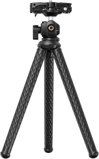 Famanu – Flexibel camerastatief met afstandsbediening, verstelbaar mini statief met telefoonhouder