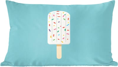 Sierkussens - Kussentjes Woonkamer - 60x40 cm - Ijsje - Stokje - Sprinkles - Lichtblauw
