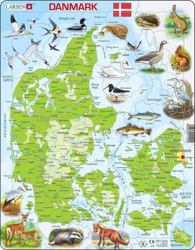 Fysieke Kaart Puzzel - Educatieve Puzzel Landkaart Puzzel - Geografie Leren - Contour- en Figuurstukjes - 66 Stukjes - Meerdere Kleuren