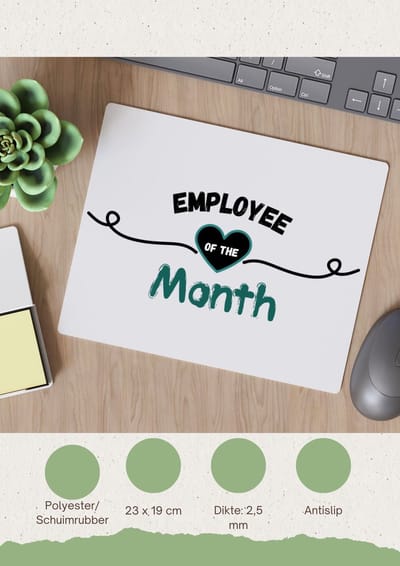 Akyol - employee of the month Muismat - Collega - werknemers - werknemer van de maand - collega's - verjaardag - geschenk - kado - bedankje - 23 bij 19 cm