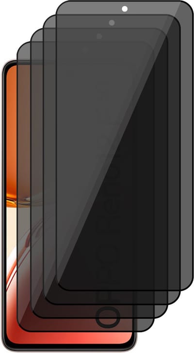 Privacy Screenprotector geschikt voor Oppo Reno 12F / 12FS - 4x Volledig Dekkend Glas Screen Protector