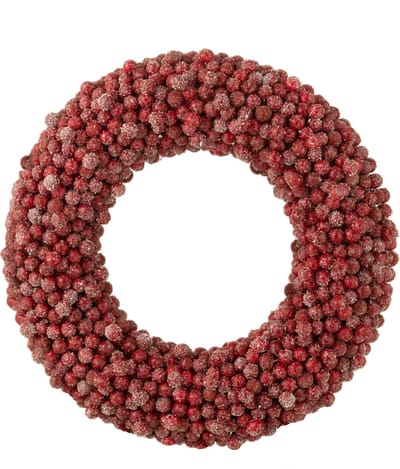 J-Line hanger Krans Rond Bessen - kunststof - rood - large