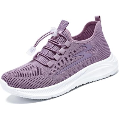 Wandelschoenen Dames Lente Nieuw Vliegend Geweven Schoenen Naadloos Casual Ademend Middelbare Leeftijd en Ouderen Sport Casual Schoenen 40 gray