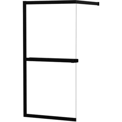 Allibert Inloopdouche Lexie 90x200cm - Mat Zwart Profiel - 8 Mm Helder Glas