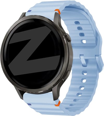 Bandz Siliconen 'Wave' bandje geschikt voor Garmin Vivoactive 4s / Vivomove 3s / Venu 4 - 41mm / Venu 3s / Venu 2s / Forerunner 265s / Forerunner 255s - Lichtblauw