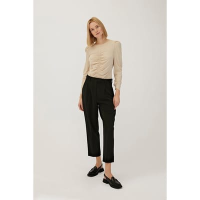 ZENGGI Gathered Top Chalk Größe: M | Blusen Outlet | Damen