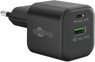USB Oplader - 20W - USB-A en USB-C - PD - GaN - Pro - Zwart
