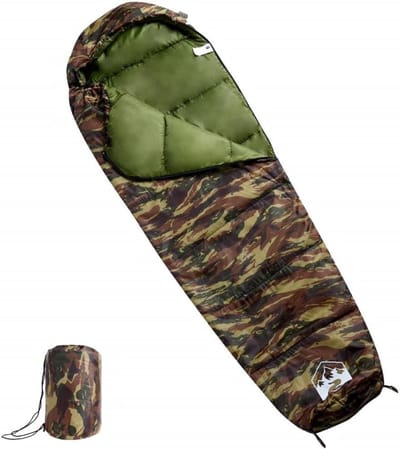 Mummieslaapzak Volwassenen - Kampeerzak Outdoor - Kamperen Reizen - Waterbestendig Ademend - 194 x 68 cm - Camouflage